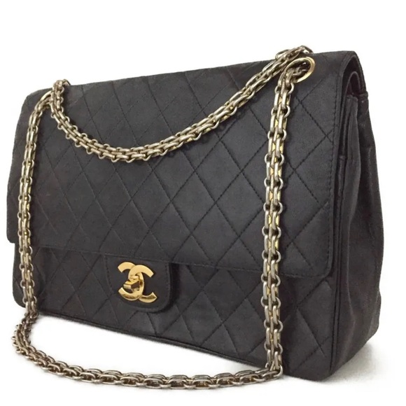 CHANEL Double Flap 27 Quilted CC Logo Lambskin Chain Shoulder Bag - Picture 5 of 17